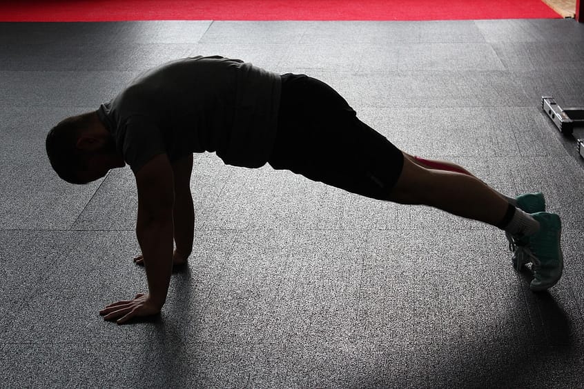 man doing push ups